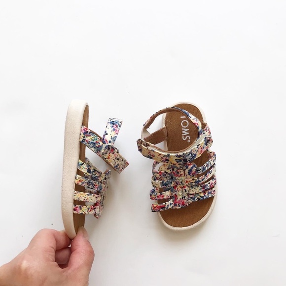 Toms Other - Toms rainbow color splash sandals EUC size 4